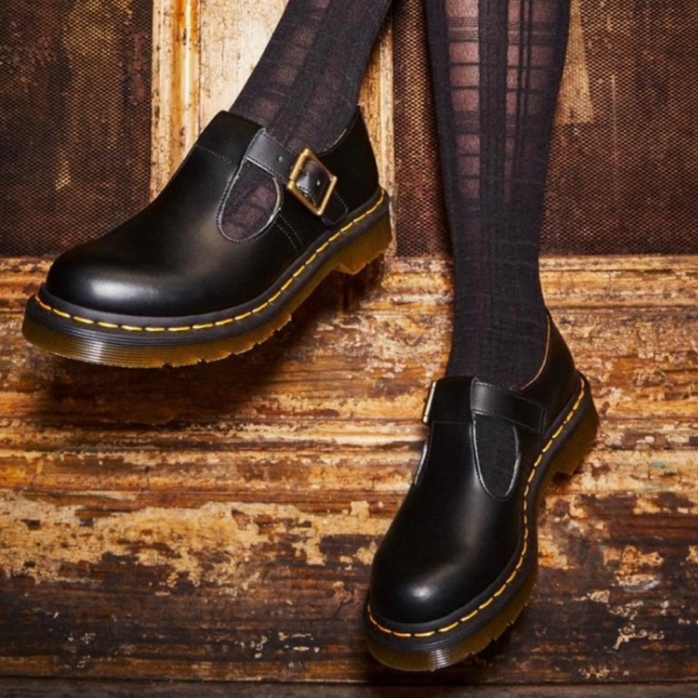 DR. MARTENS Polley Mary Janes Slip Resistant Service Shoes Air Wair The Original